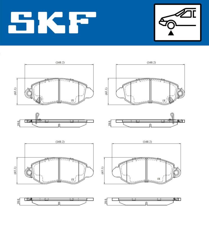 Jogo de 4 pastilhas de travão SKF ref. VKBP 80798 A